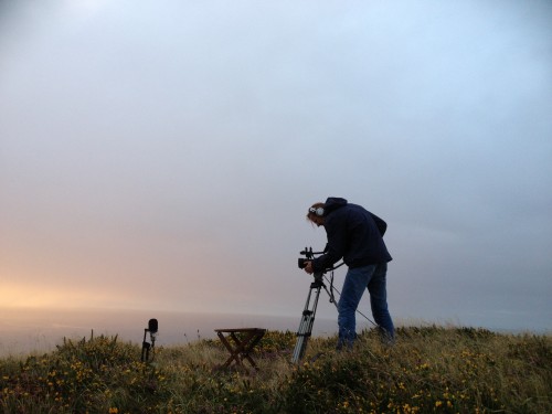 Maarten filming the sunrise