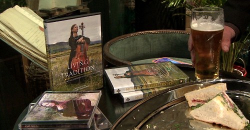 DVDs and CDs for sale at the after-party of the Première of Living the Tradition at the Midleton Mid May Festival 2014.