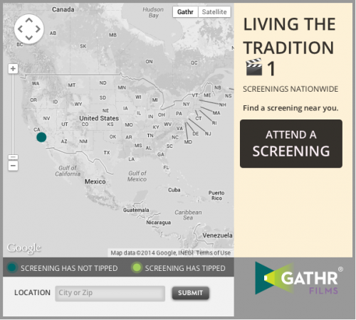 The first screening of Living the Tradition has been requested in Beverly Hills.